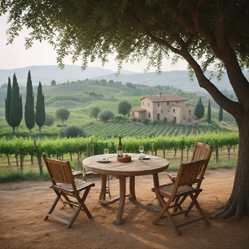 A serene tuscany Italy farmhouse escape among vineyards and olive groves